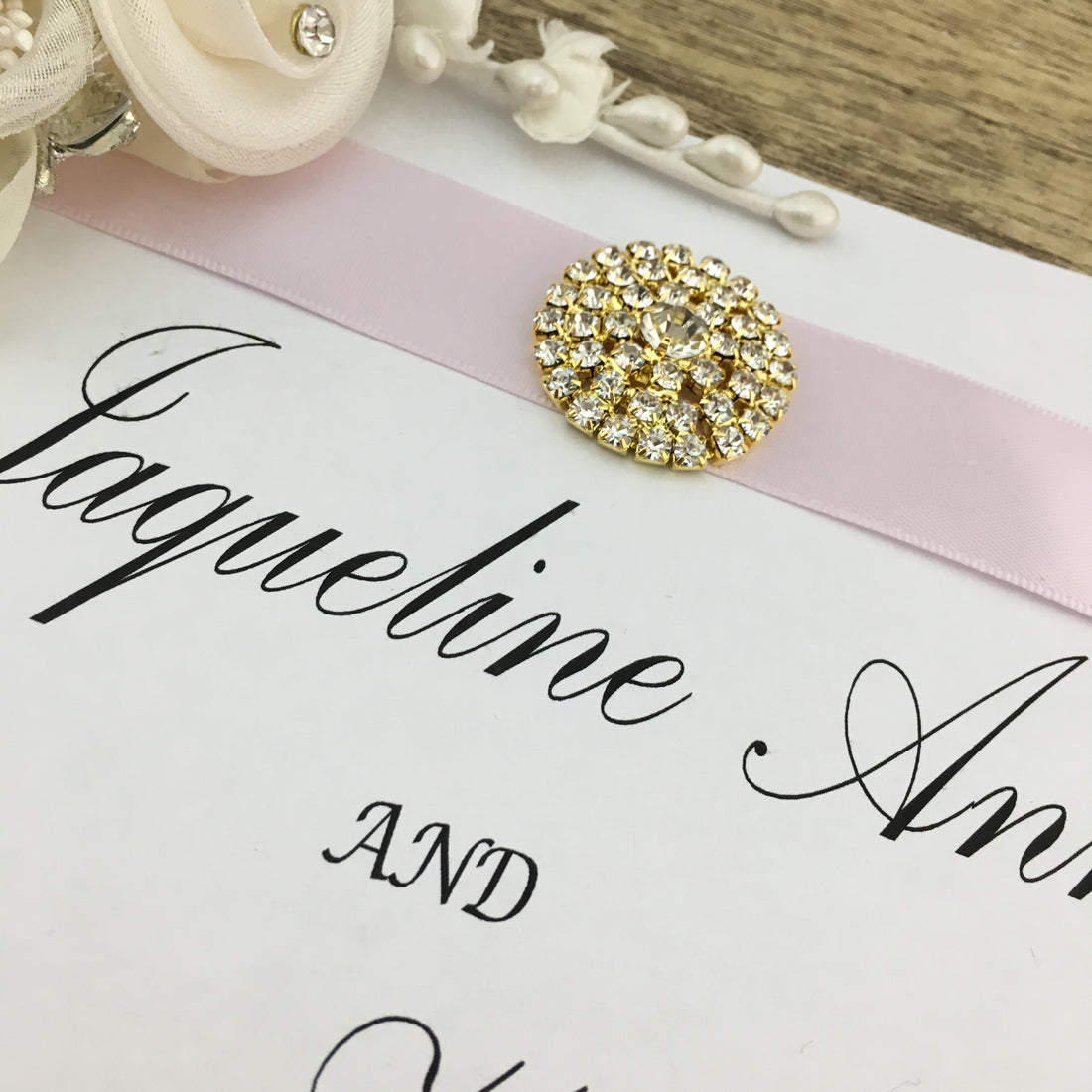 Gold Round Invitation Buckle Embellishments | Bellaire Wholesale