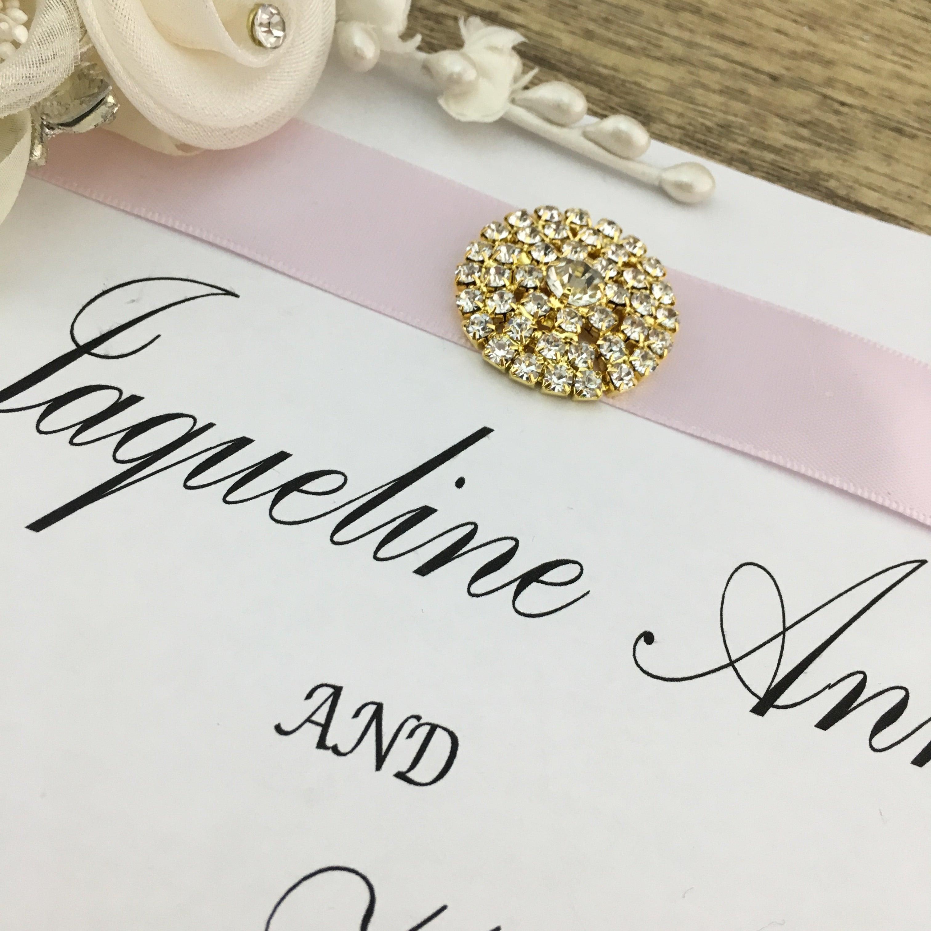Gold Round Invitation Buckle Embellishments | Bellaire Wholesale