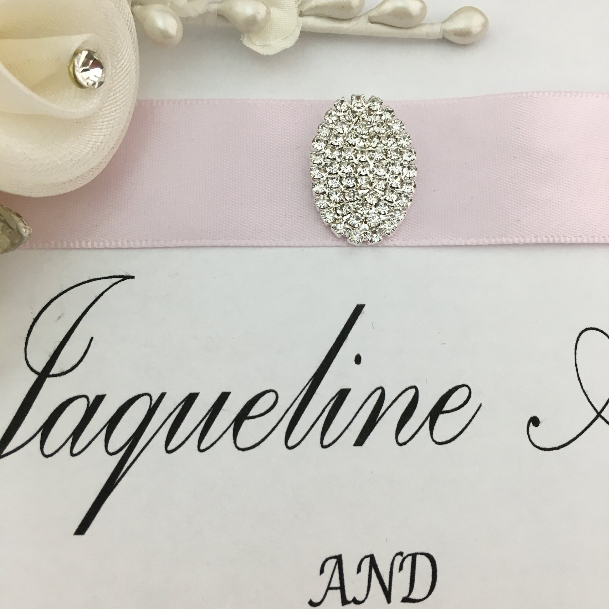 Silver Oval Invitation Buckle Embellishments | Bellaire Wholesale