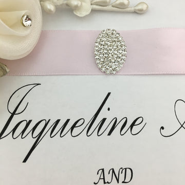 Silver Oval Invitation Buckle Embellishments | Bellaire Wholesale