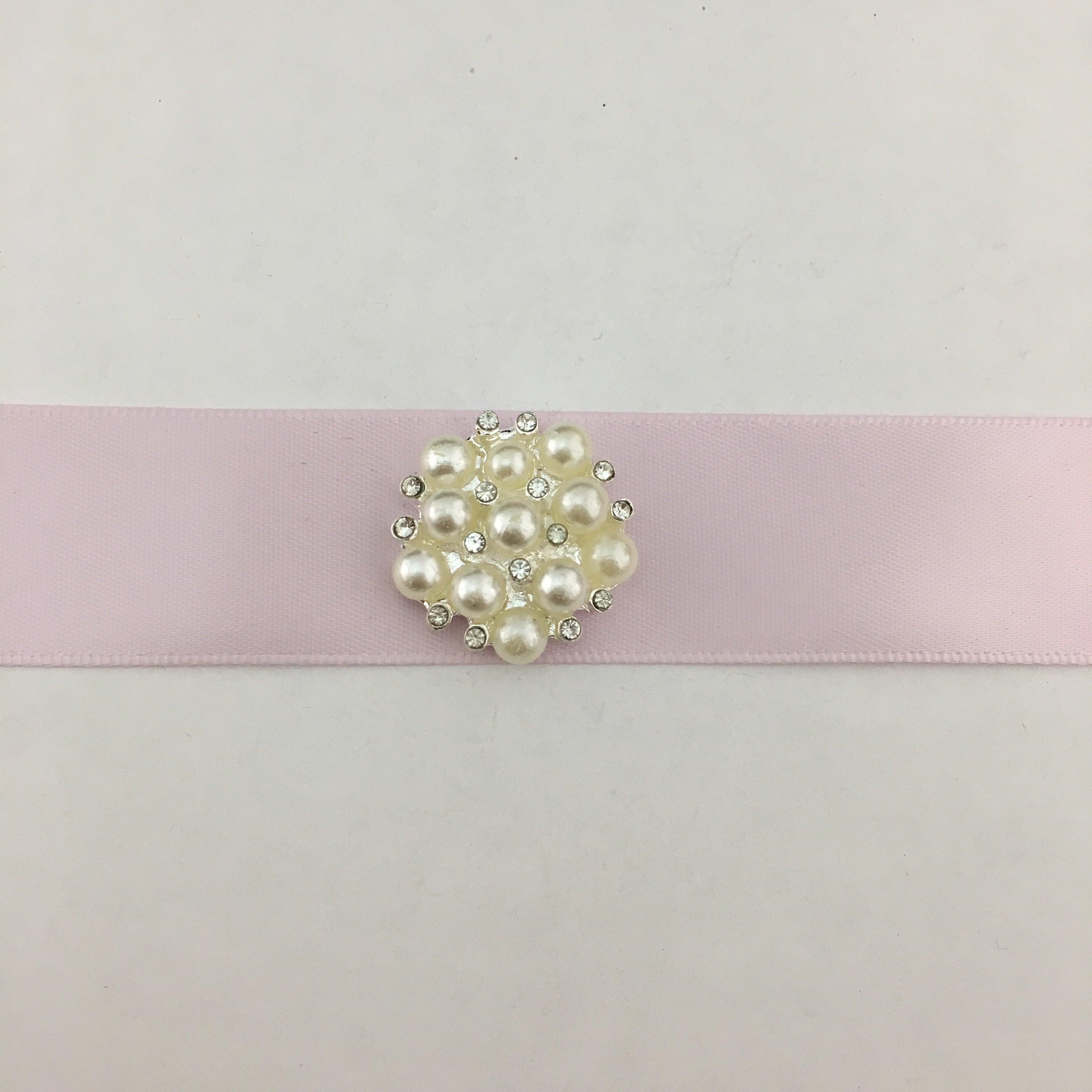 Silver Pearl Invitation Buckle Embellishments | Bellaire Wholesale