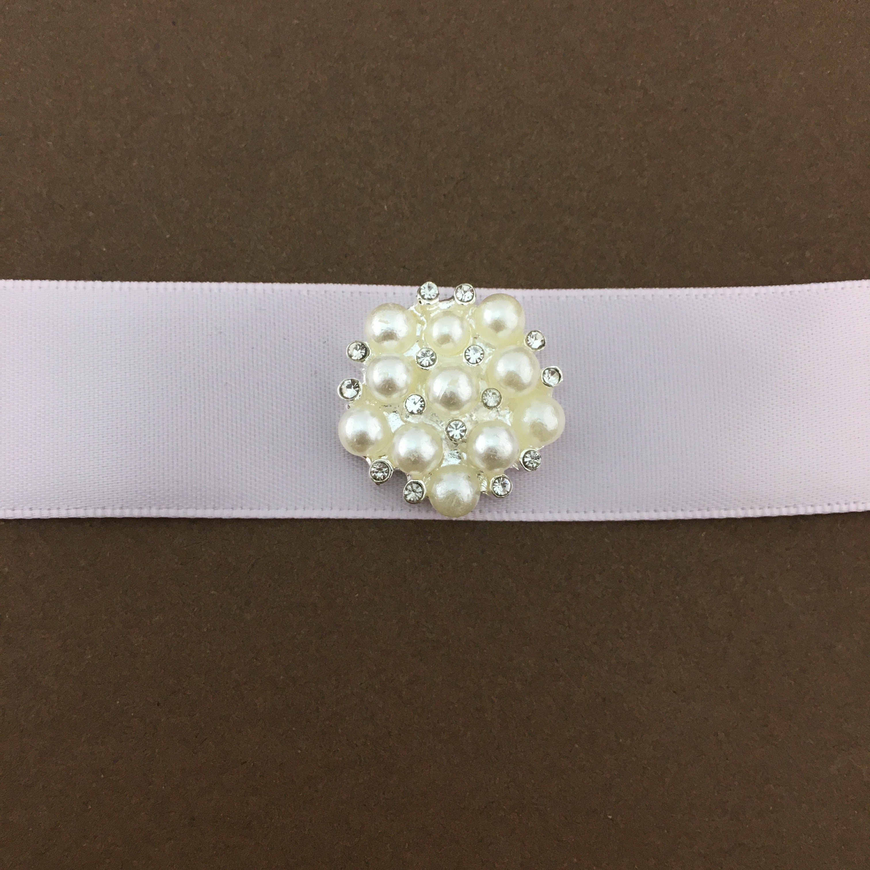 Silver Pearl Invitation Buckle Embellishments | Bellaire Wholesale