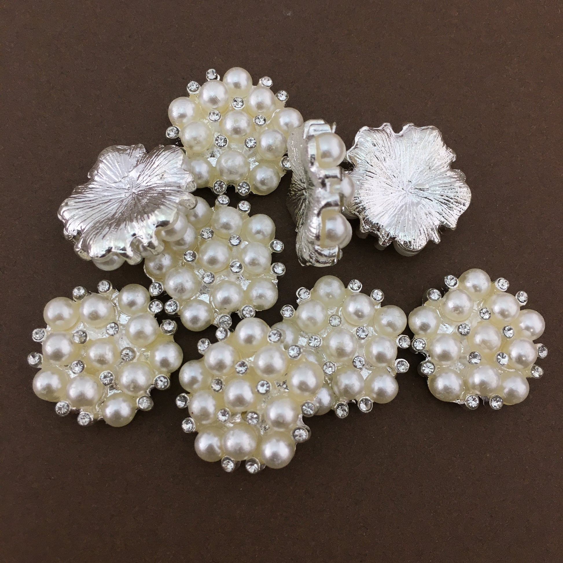 Silver Pearl Invitation Buckle Embellishments | Bellaire Wholesale