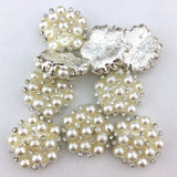 Silver Pearl Invitation Buckle Embellishments | Bellaire Wholesale
