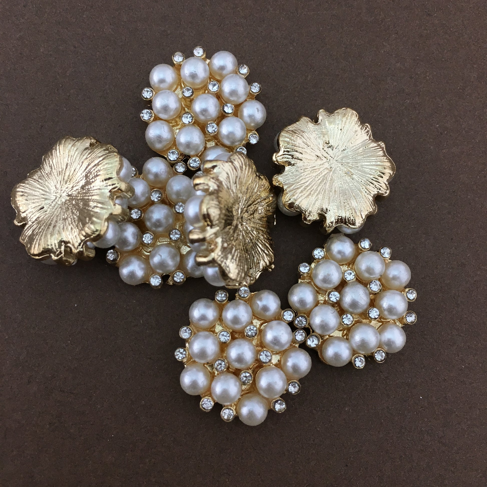 Gold Pearl Invitation Buckle Embellishments | Bellaire Wholesale