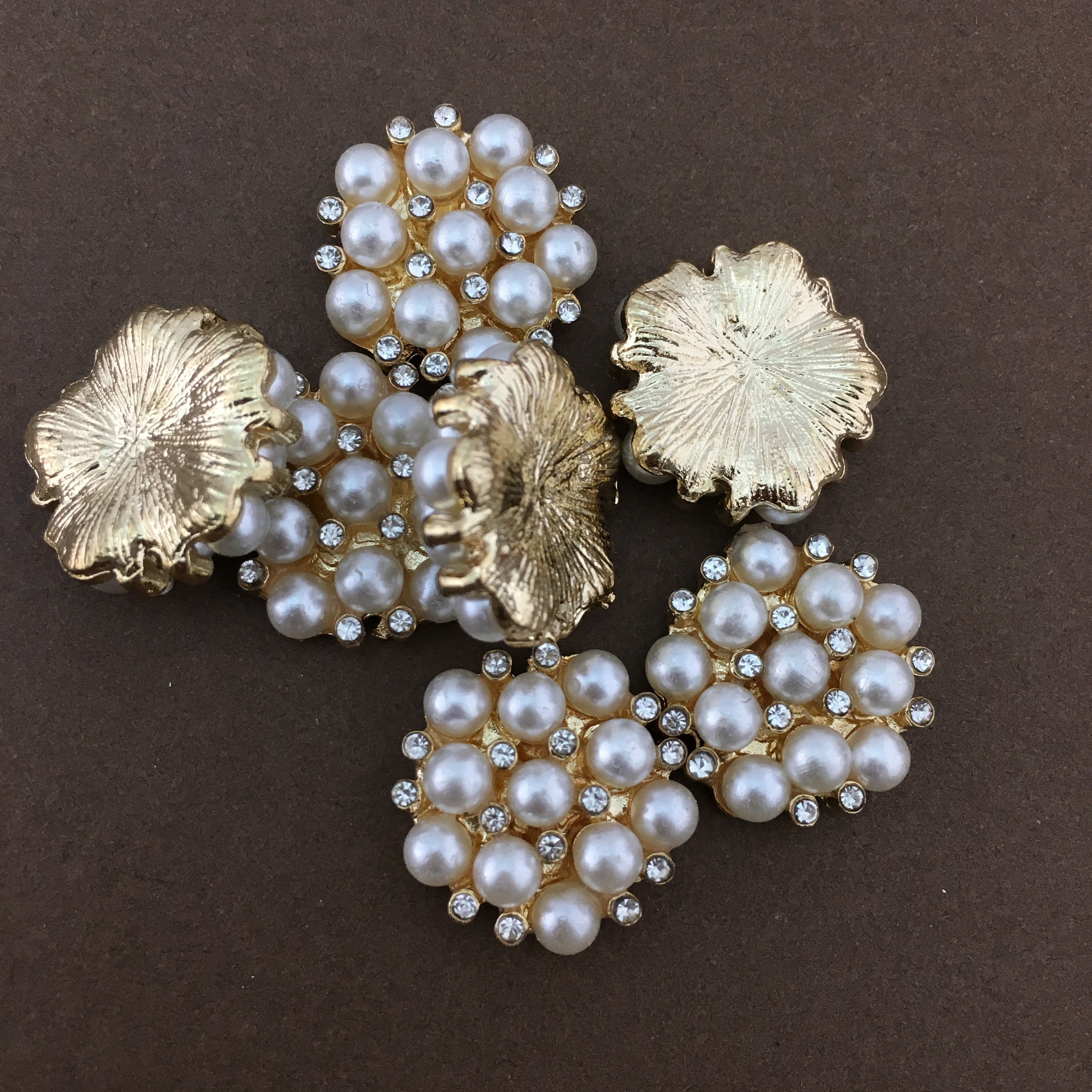 Gold Pearl Invitation Buckle Embellishments | Bellaire Wholesale