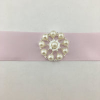 Silver Round Pearl Invitation Buckle Embellishments | Bellaire Wholesale