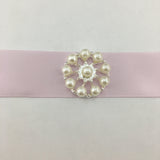 Silver Round Pearl Invitation Buckle Embellishments | Bellaire Wholesale