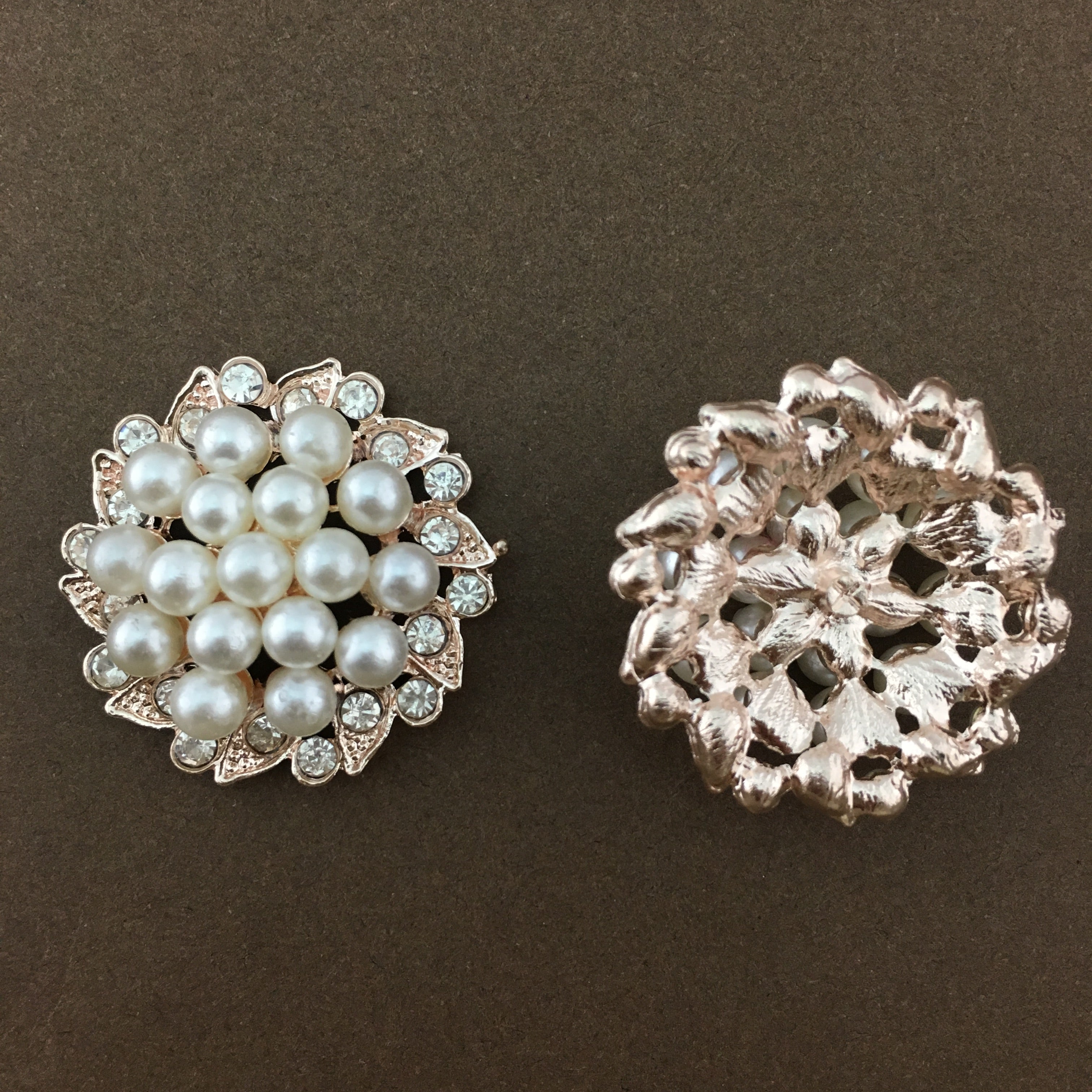 Rose Gold Pearl Invitation Buckle Embellishments | Bellaire Wholesale