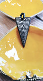 CZ Micro Pave Triangle Brass Dagger Charm | Bellaire Wholesale