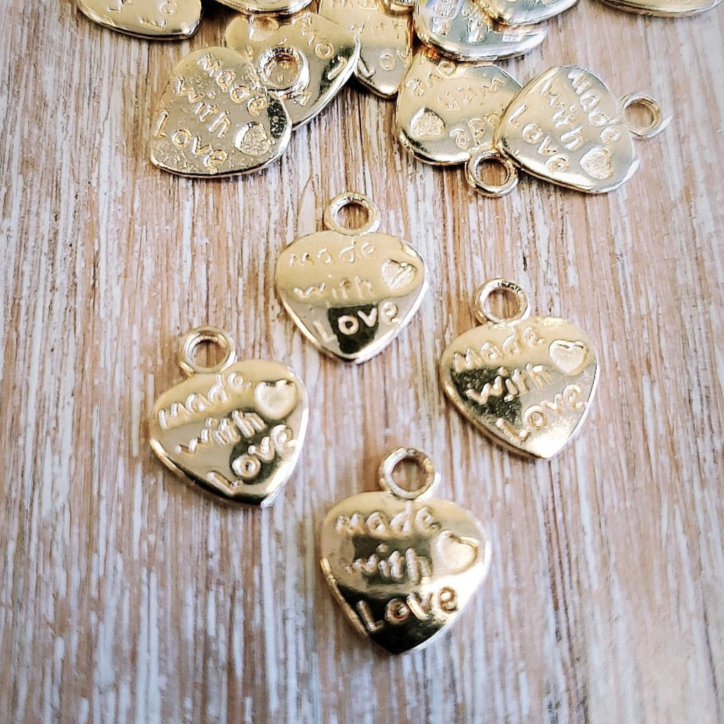 Made With Love Heart Charm | Bellaire Wholesale