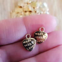 Made With Love Heart Charm | Bellaire Wholesale