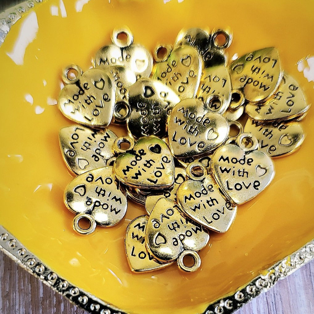 Made With Love Heart Charm | Bellaire Wholesale