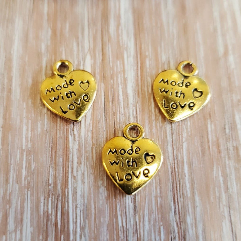 Made With Love Heart Charm | Bellaire Wholesale