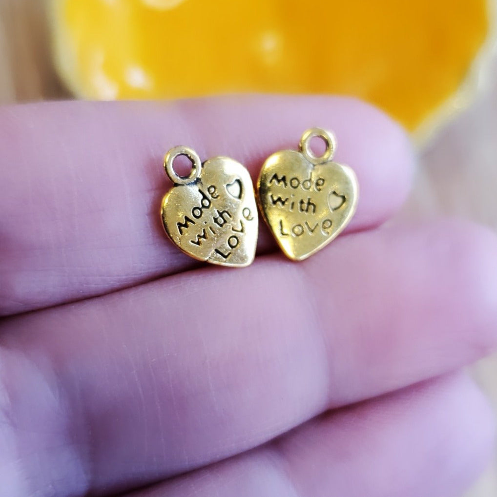 Made With Love Heart Charm | Bellaire Wholesale