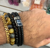 Faux Leather Men's Braided bracelet | Bellaire Wholesale