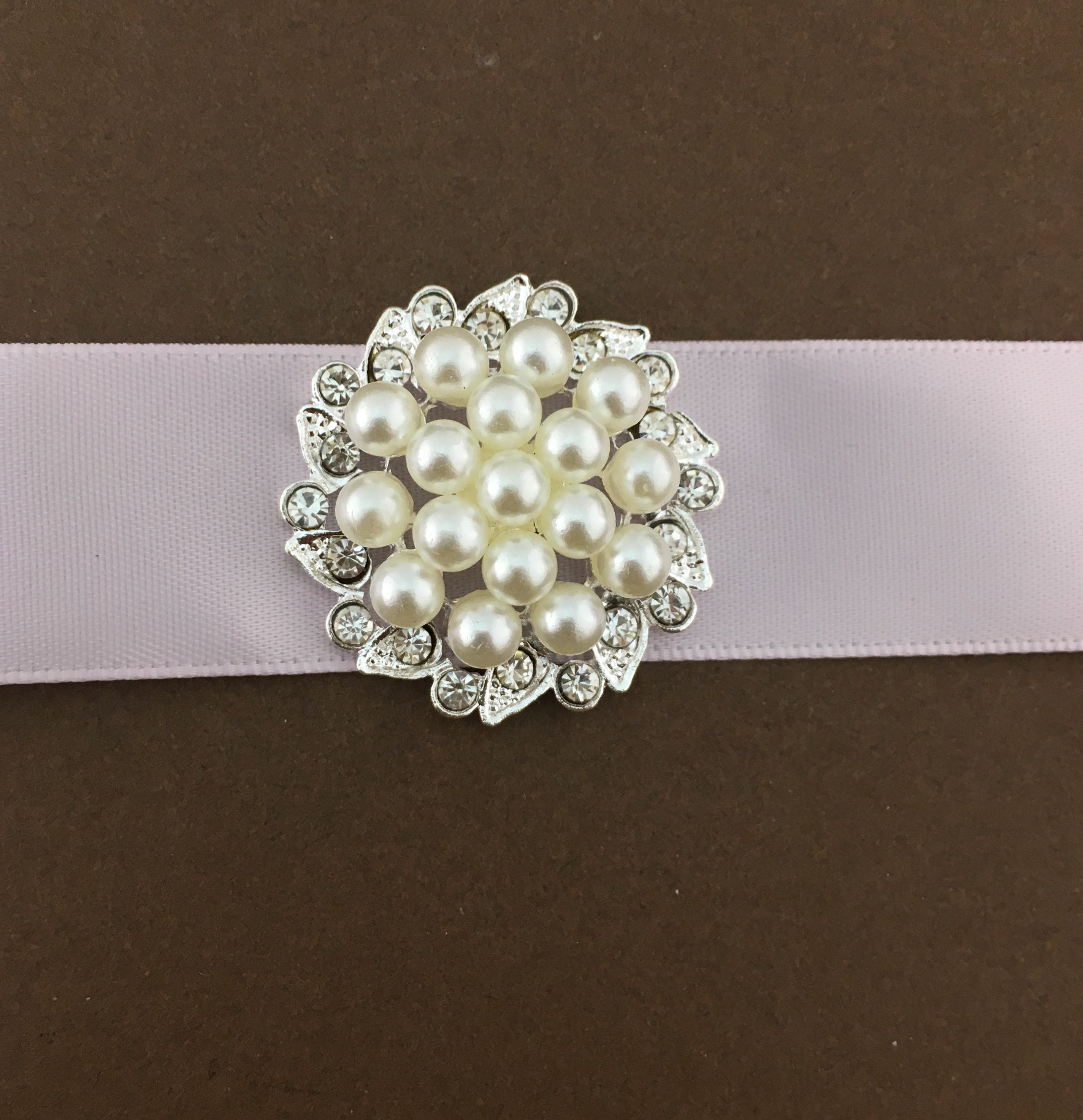 Silver Pearl Invitation Buckle Embellishments | Bellaire Wholesale
