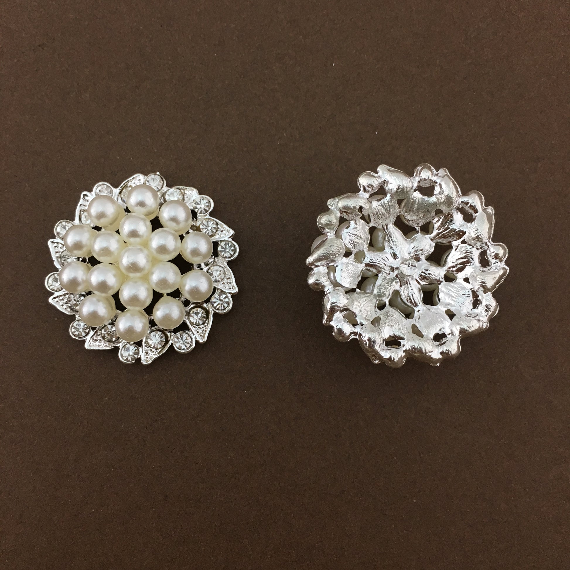 Silver Pearl Invitation Buckle Embellishments | Bellaire Wholesale