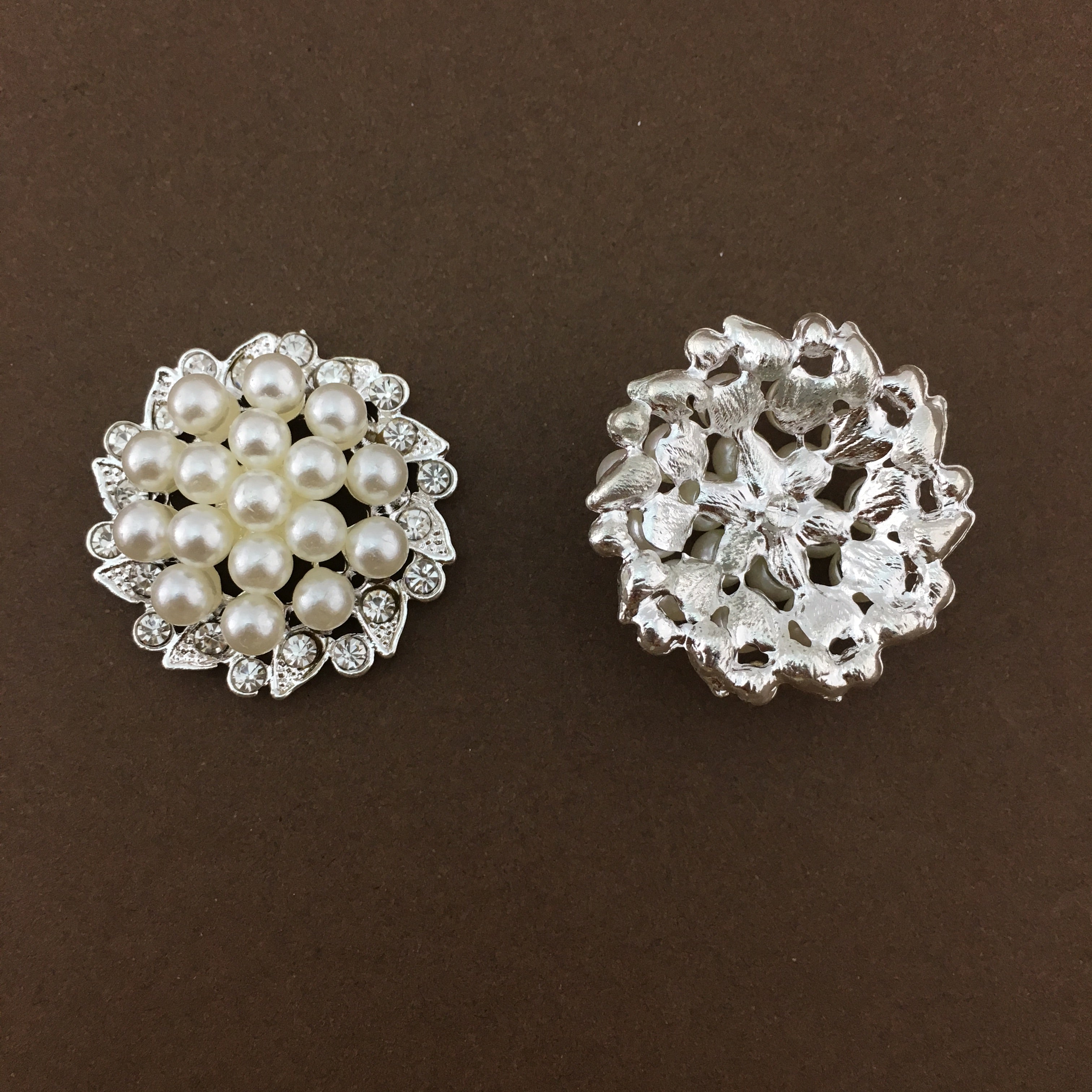 Silver Pearl Invitation Buckle Embellishments | Bellaire Wholesale
