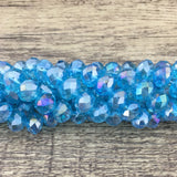 10mm Faceted Rondelle Light Blue AB Glass Bead | Bellaire Wholesale
