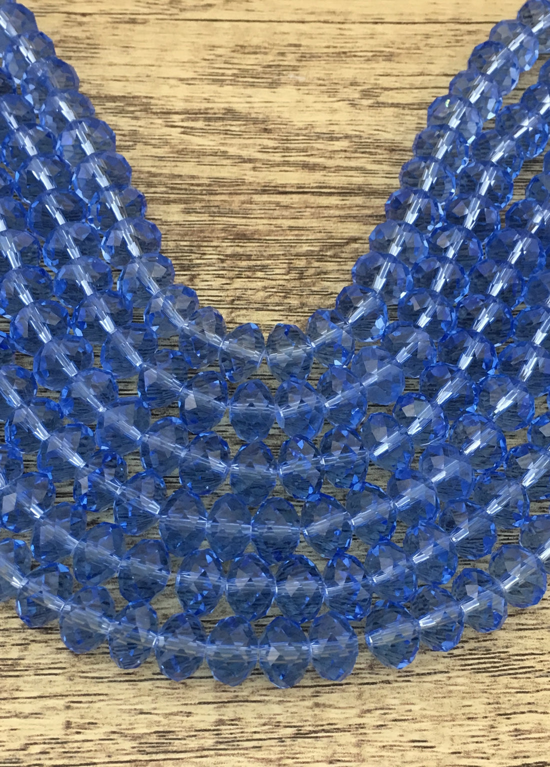 10mm Faceted Rondelle Sapphire Glass Bead | Bellaire Wholesale