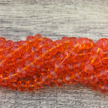 10mm Faceted Rondelle Orange Glass Bead | Bellaire Wholesale