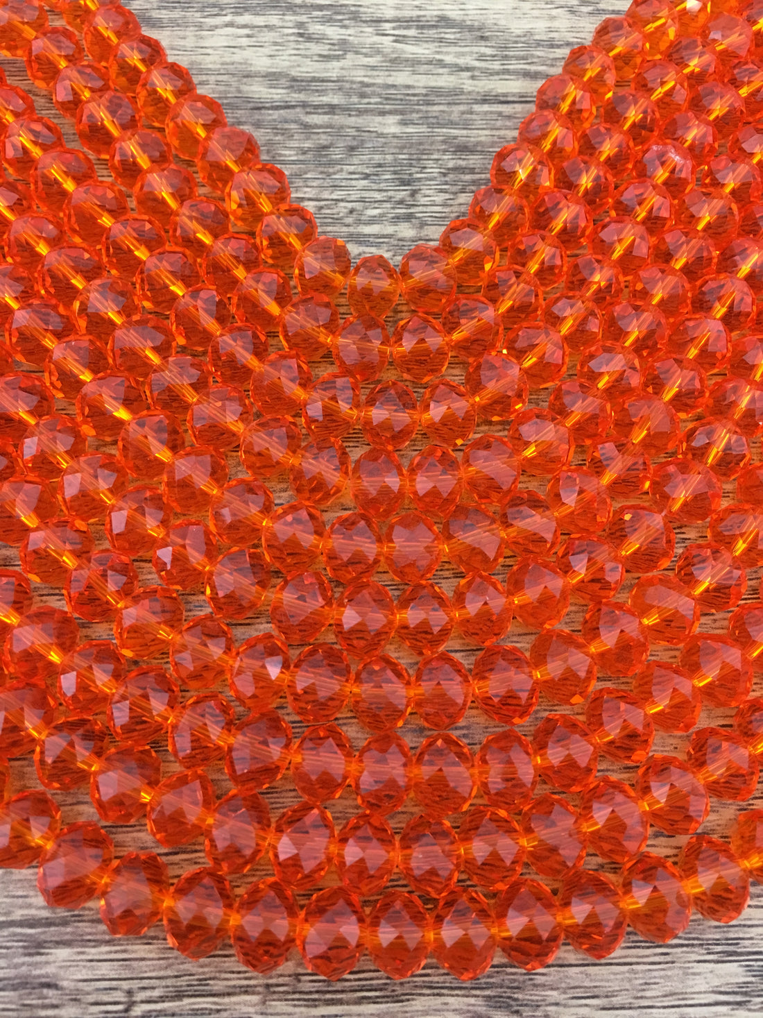 10mm Faceted Rondelle Orange Glass Bead | Bellaire Wholesale
