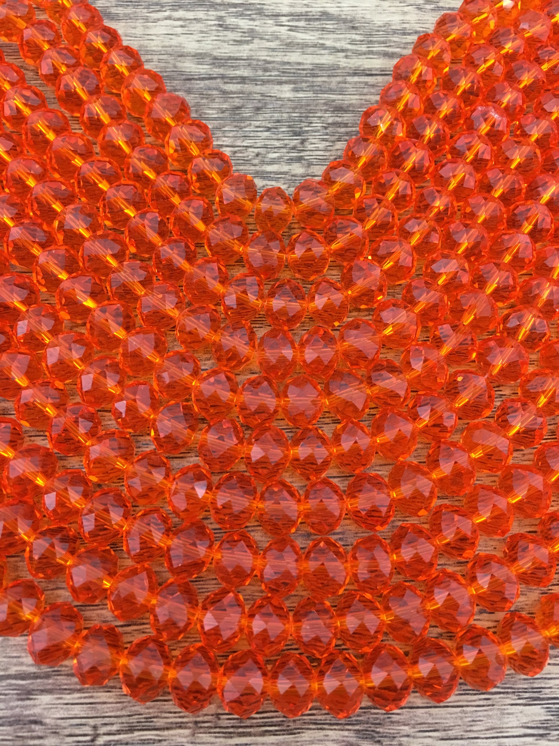 10mm Faceted Rondelle Orange Glass Bead | Bellaire Wholesale