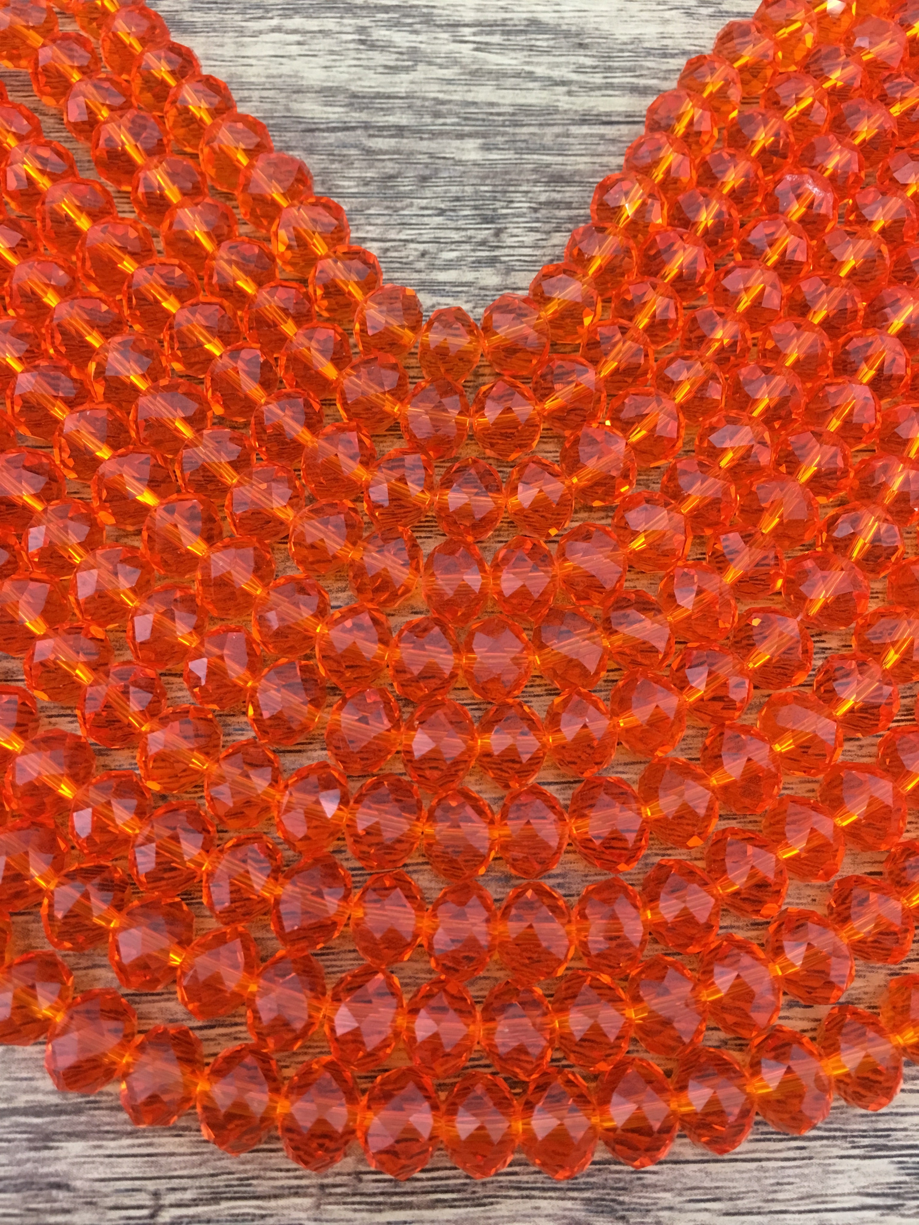 10mm Faceted Rondelle Orange Glass Bead | Bellaire Wholesale