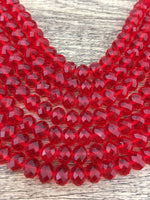 10mm Faceted Rondelle Red Glass Bead | Bellaire Wholesale