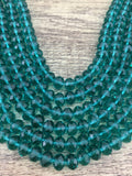 Faceted Rondelle Emerald Green Glass Bead | Bellaire Wholesale