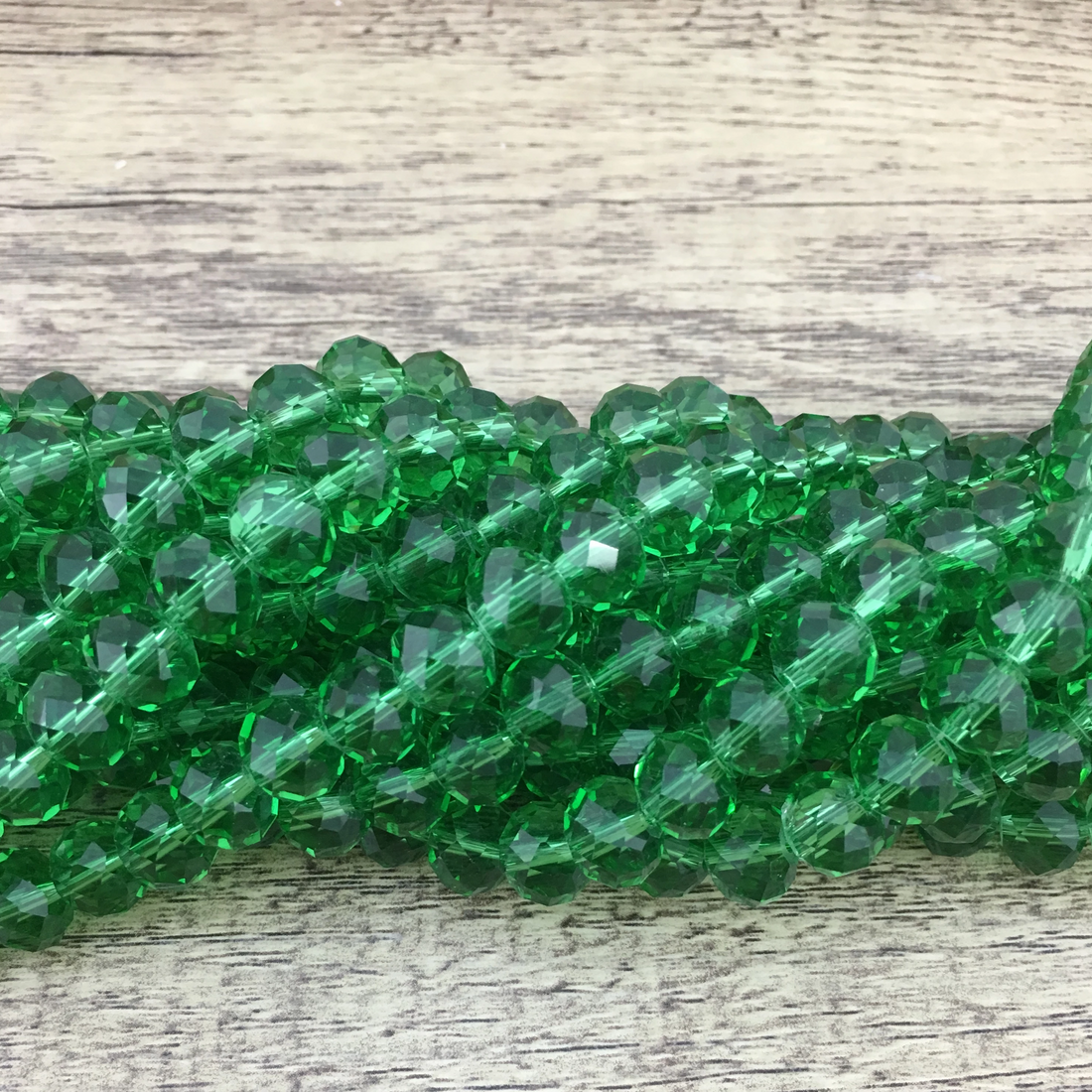10mm Faceted Rondelle Peridot Green Glass Bead | Bellaire Wholesale