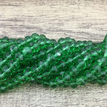 10mm Faceted Rondelle Peridot Green Glass Bead | Bellaire Wholesale