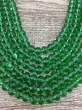 10mm Faceted Rondelle Peridot Green Glass Bead | Bellaire Wholesale