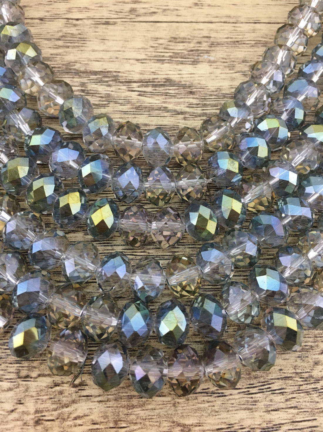 12mm Faceted Rondelle Half Coated Glass Bead | Bellaire Wholesale