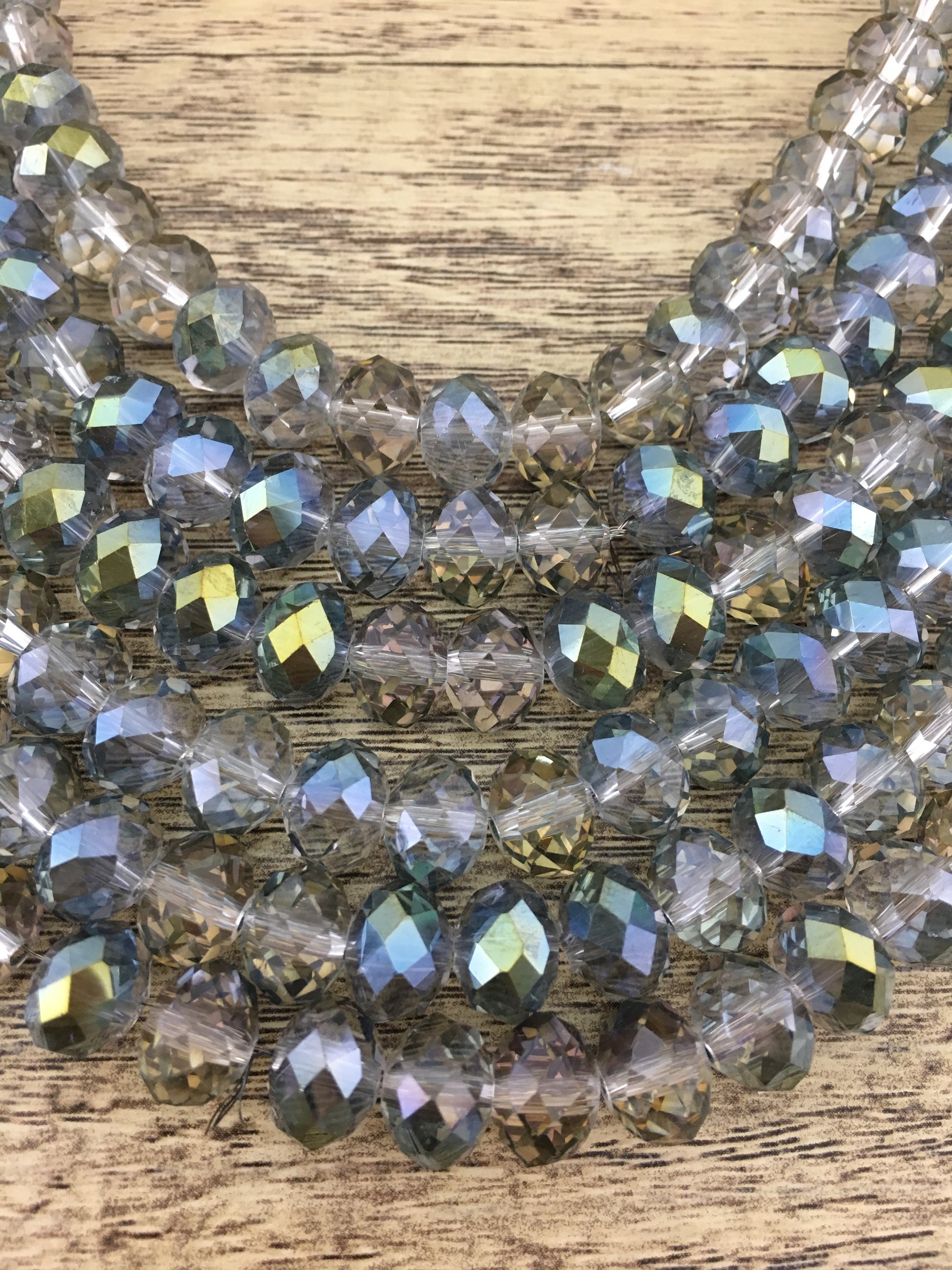 12mm Faceted Rondelle Half Coated Glass Bead | Bellaire Wholesale