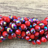 10mm Faceted Rondelle Half Coated Glass Bead | Bellaire Wholesale