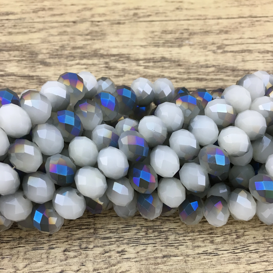 10mm Faceted Rondelle Half Coated Glass Bead | Bellaire Wholesale