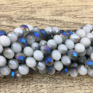 10mm Faceted Rondelle Half Coated Glass Bead | Bellaire Wholesale