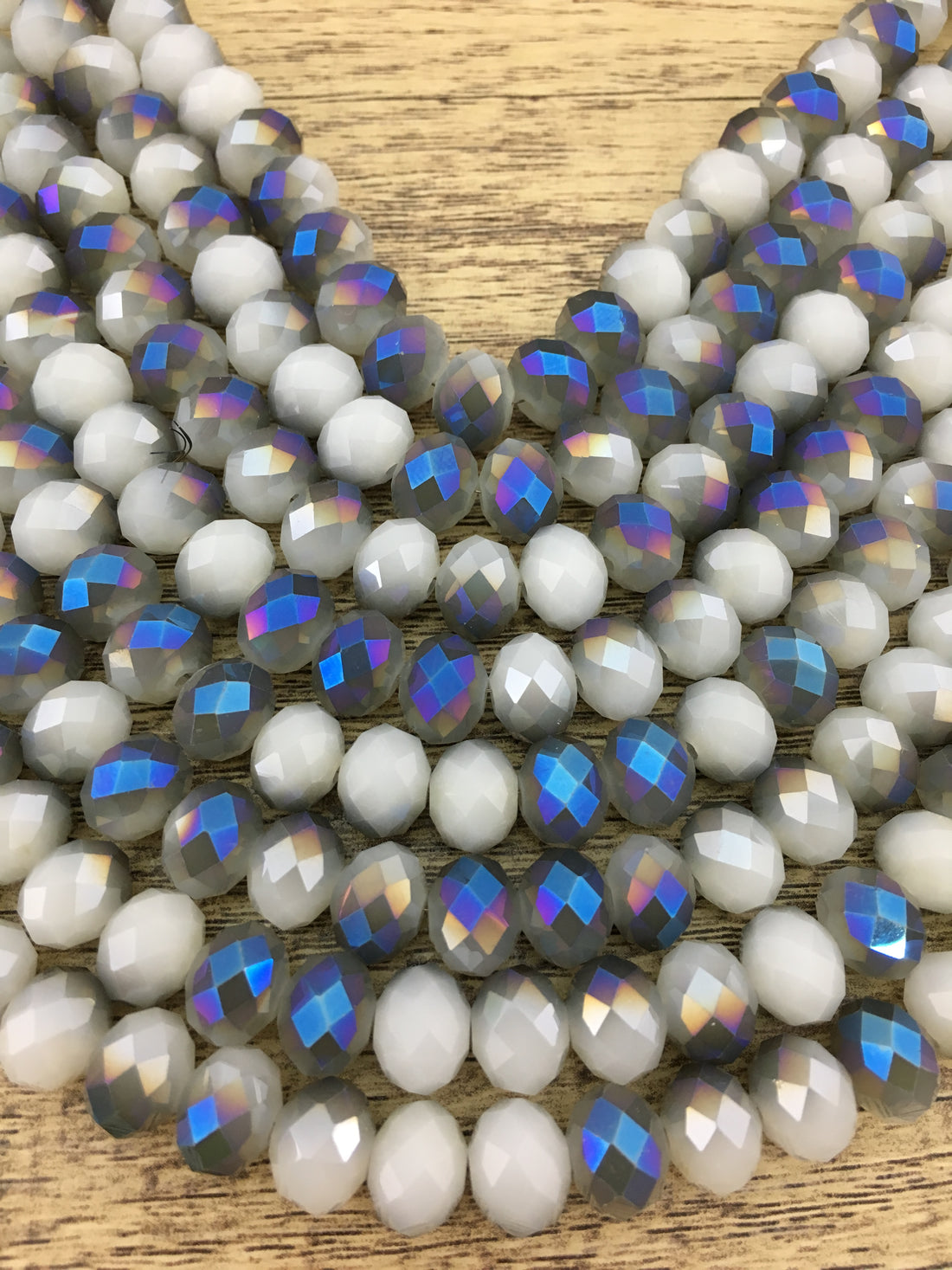 10mm Faceted Rondelle Half Coated Glass Bead | Bellaire Wholesale