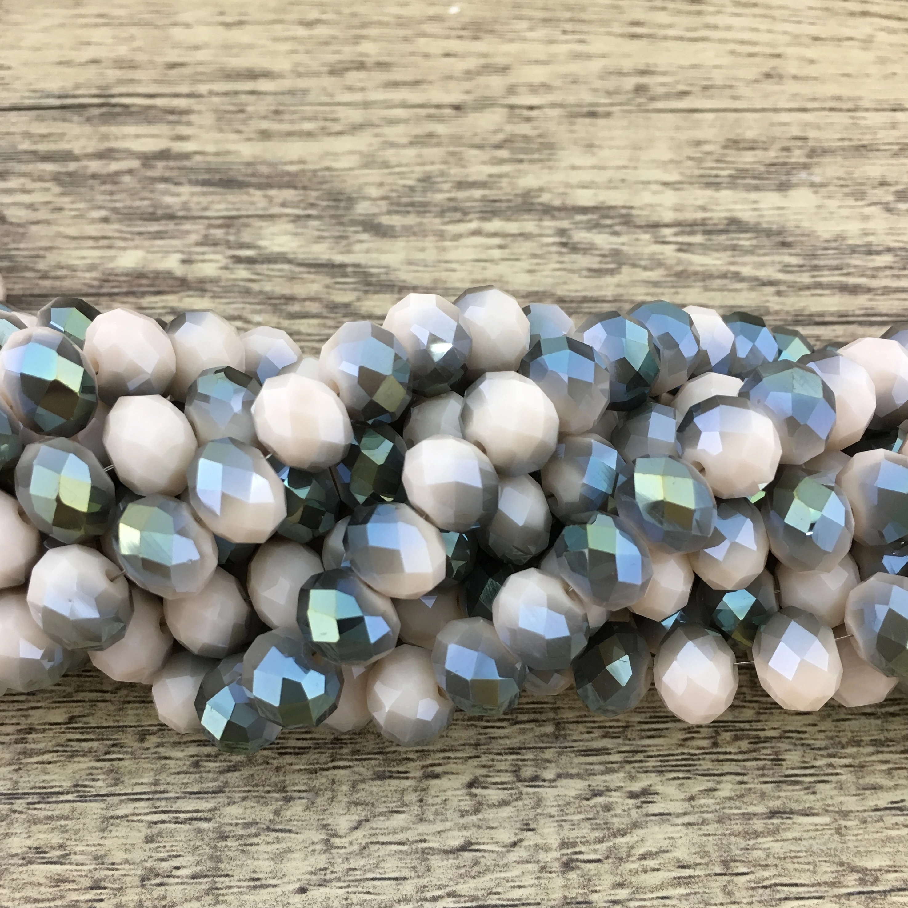 10mm Faceted Rondelle Half Coated Glass Bead | Bellaire Wholesale