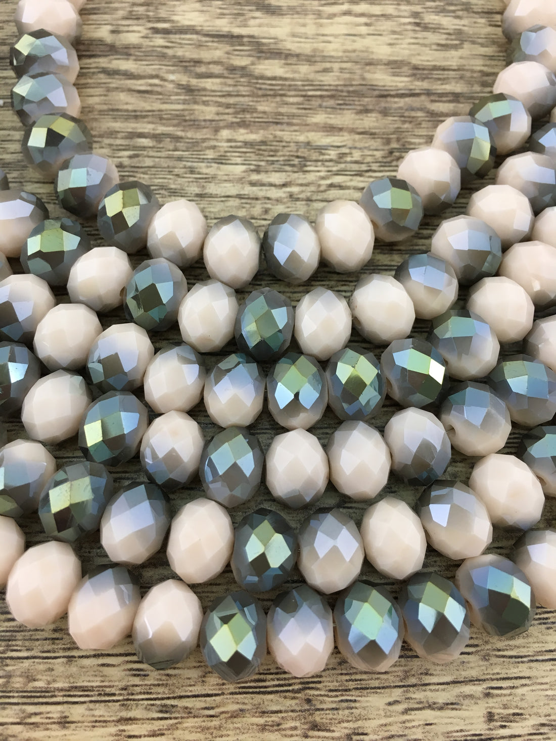 10mm Faceted Rondelle Half Coated Glass Bead | Bellaire Wholesale