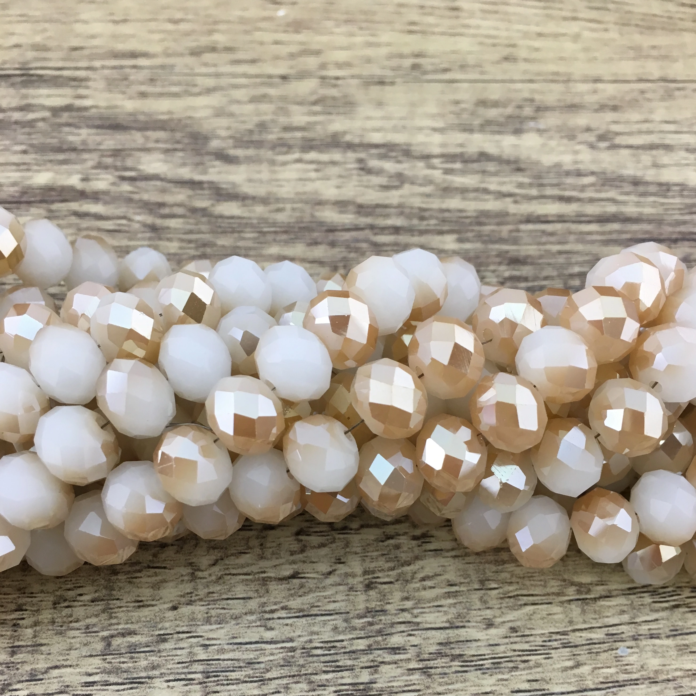 10mm Faceted Rondelle Half Coated Glass Bead | Bellaire Wholesale