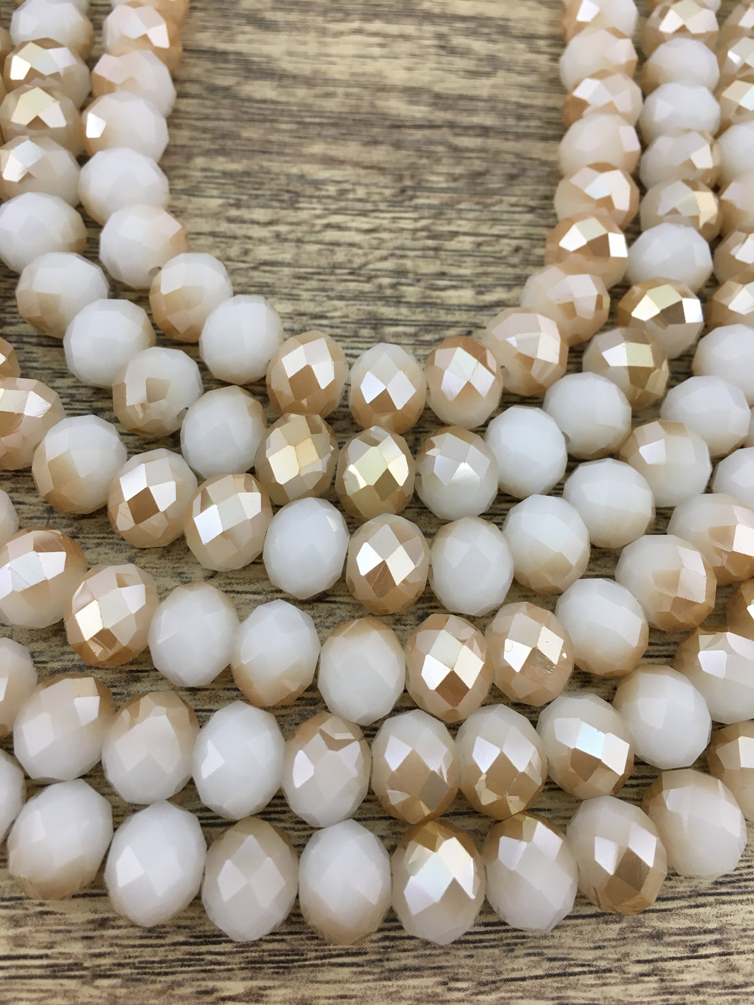 10mm Faceted Rondelle Half Coated Glass Bead | Bellaire Wholesale