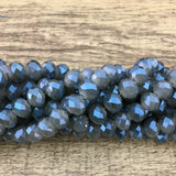 10mm Faceted Rondelle Half Coated Blue Glass Bead | Bellaire Wholesale