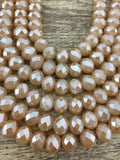 Faceted Rondelle Opaque Goldern Glass Bead | Bellaire Wholesale