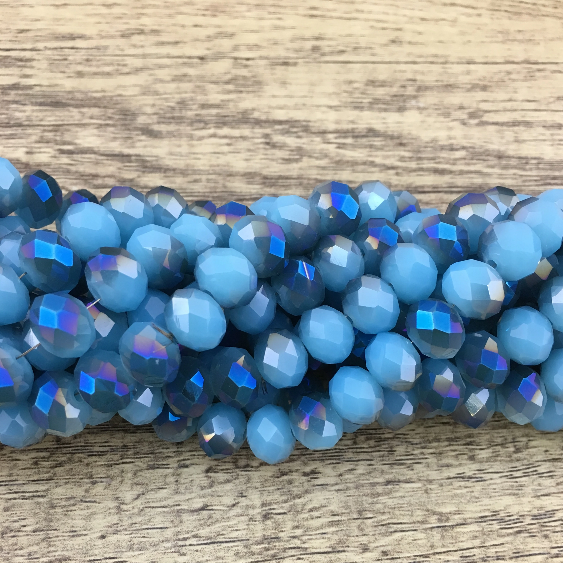 10mm Faceted Rondelle Half Coated Glass Bead | Bellaire Wholesale