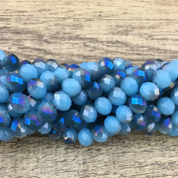 10mm Faceted Rondelle Half Coated Glass Bead | Bellaire Wholesale