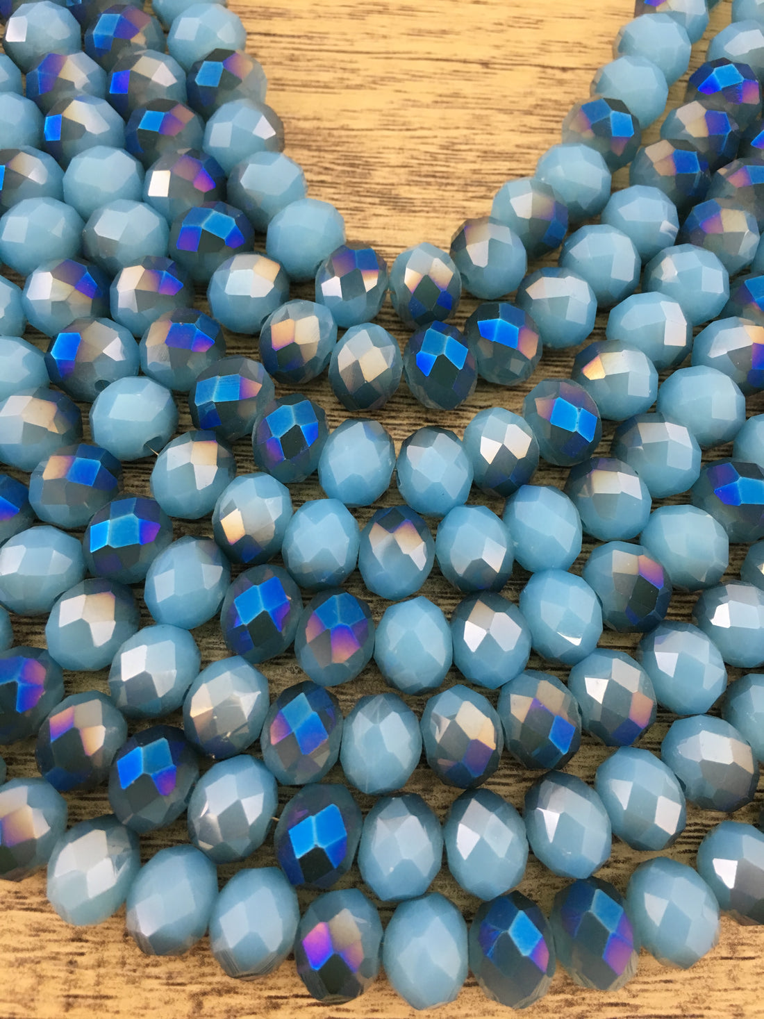 10mm Faceted Rondelle Half Coated Glass Bead | Bellaire Wholesale