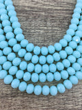 10mm Faceted Rondelle Opaque Baby Blue Glass Bead | Bellaire Wholesale